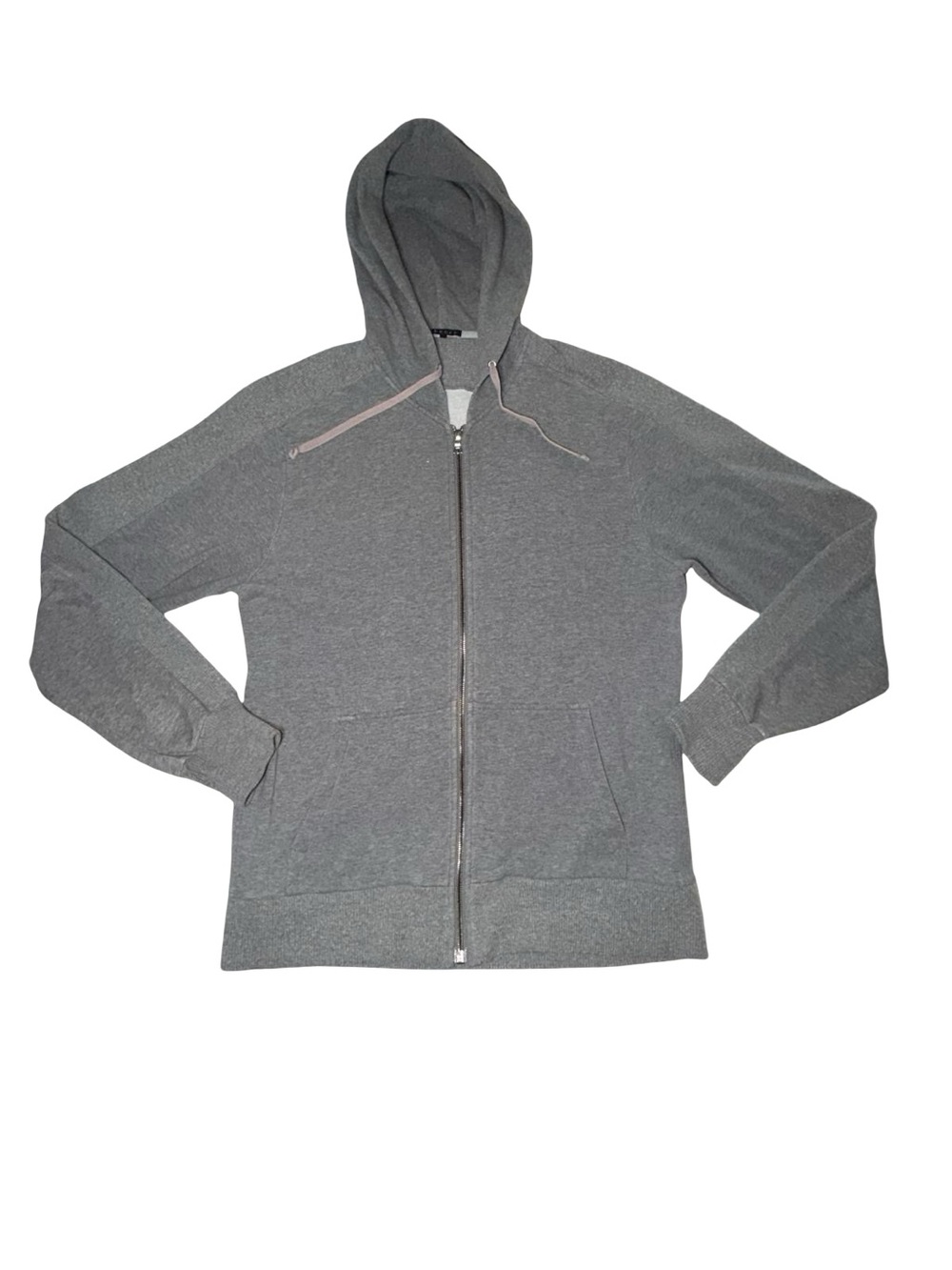 Theory vintage Made in USA Cotton Full Zip Hoodie Sweatshirt Front Pockets